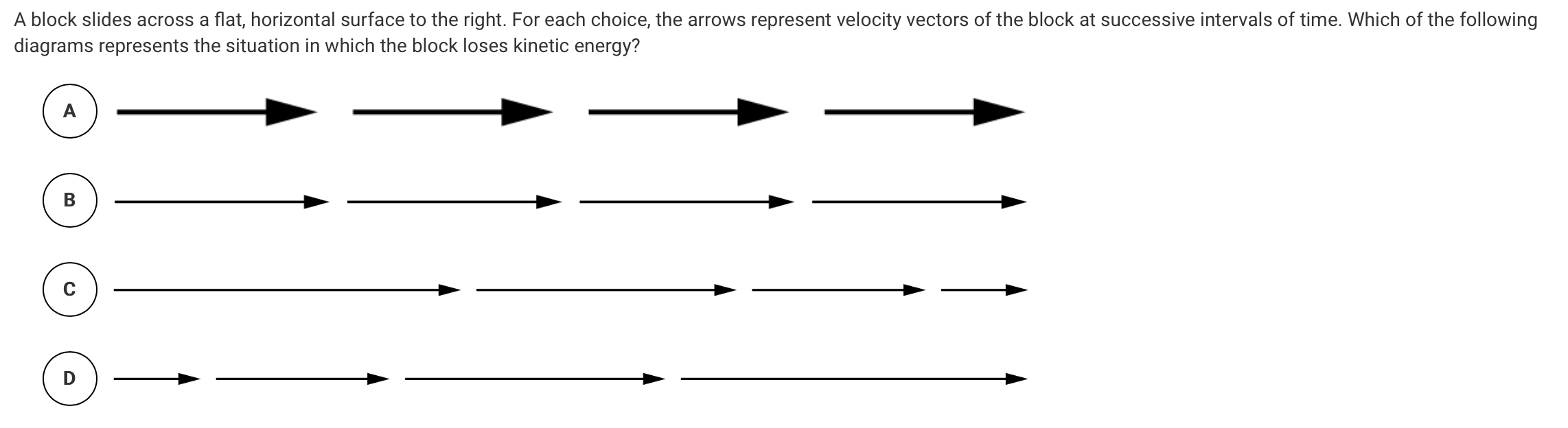 Solved A block slides across a flat, horizontal surface to