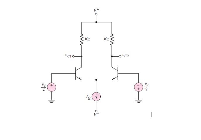 Solved Design a BJT differential amplifier such as that | Chegg.com