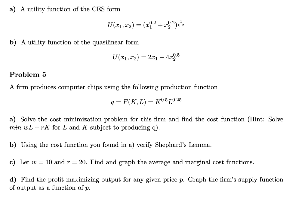 Solved A Consumer Has A Utility Function Of The Cobb-Douglas | Chegg.com