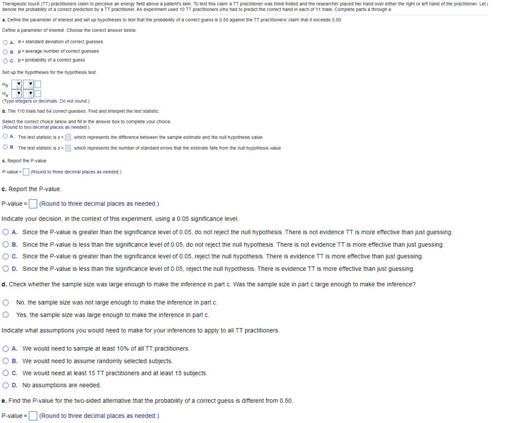 Solved Therapeutic touch (TT) practitioners claim to | Chegg.com