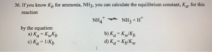 kb equation of nh3