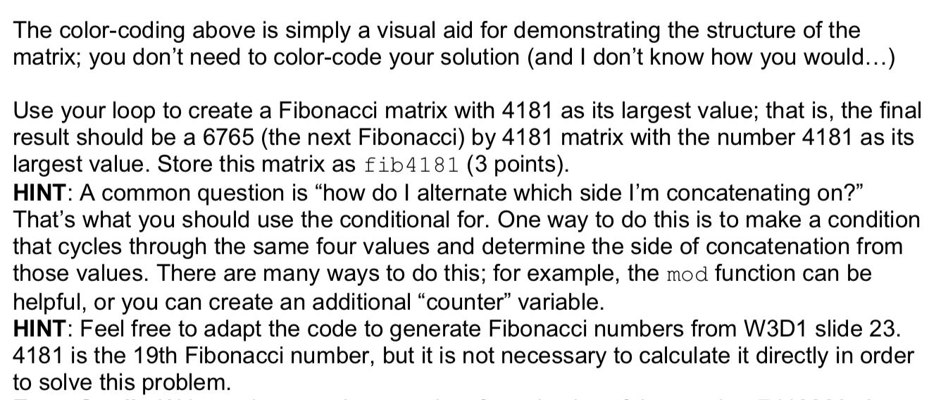 Solved MATLAB Use a for loop and conditionals (if or switch) | Chegg.com