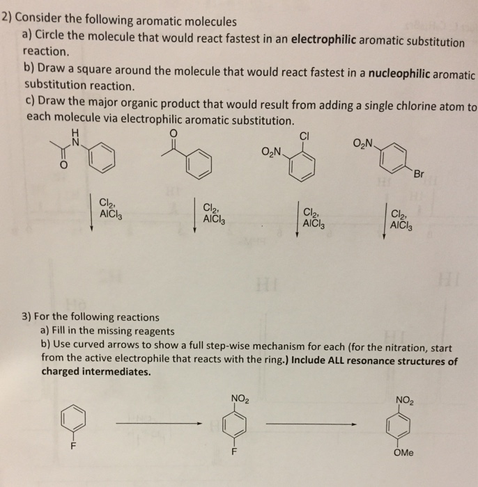 Solved 2) Consider the following aromatic molecules a) | Chegg.com