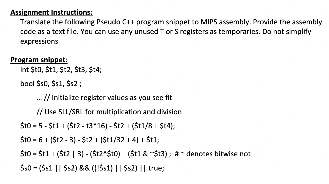 Solved Assignment Instructions: Translate the following | Chegg.com