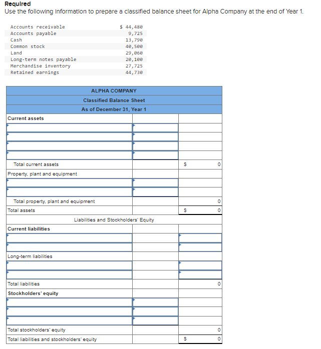 Solved Requlred Use the following Information to prepare a | Chegg.com