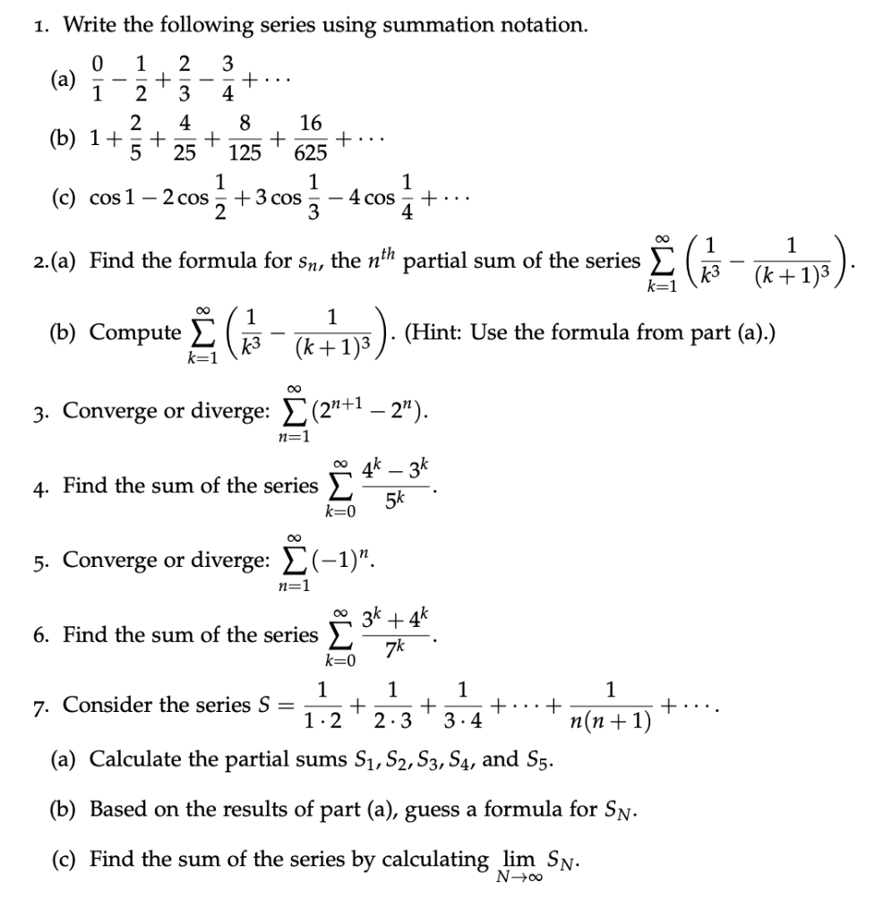 Solved 24. Write the following series using summation  Chegg.com