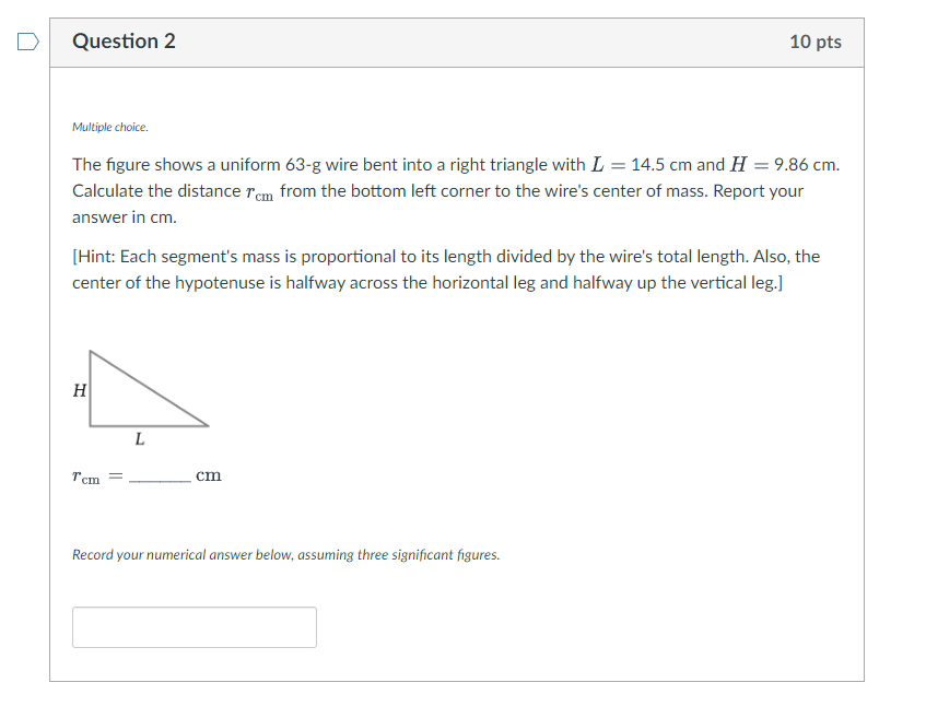 Solved Question 2 10 pts Multiple choice. The figure shows a | Chegg.com