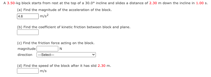 Solved A 3.50-kg block starts from rest at the top of a | Chegg.com