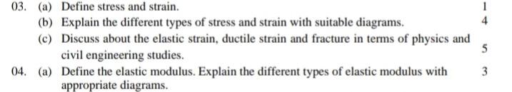 Solved 1 4 03. (a) Define Stress And Strain. (b) Explain The | Chegg.com