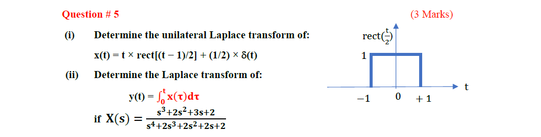 Solved Question #5 (3 Marks) (i) rect() Determine the | Chegg.com
