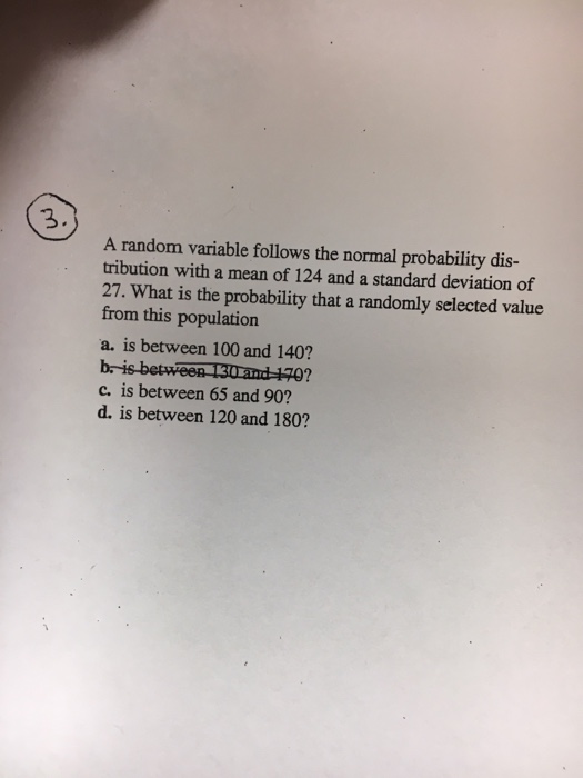 Solved A random variable follows the normal probability | Chegg.com