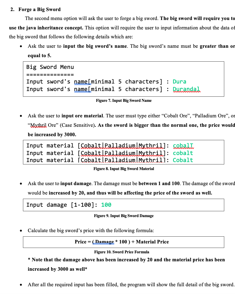 Solved Java Programming Sword Craft In a small village, a | Chegg.com