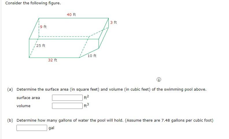 Solved Consider the following figure. 40 ft 3 ft 19 ft 1 25 | Chegg.com