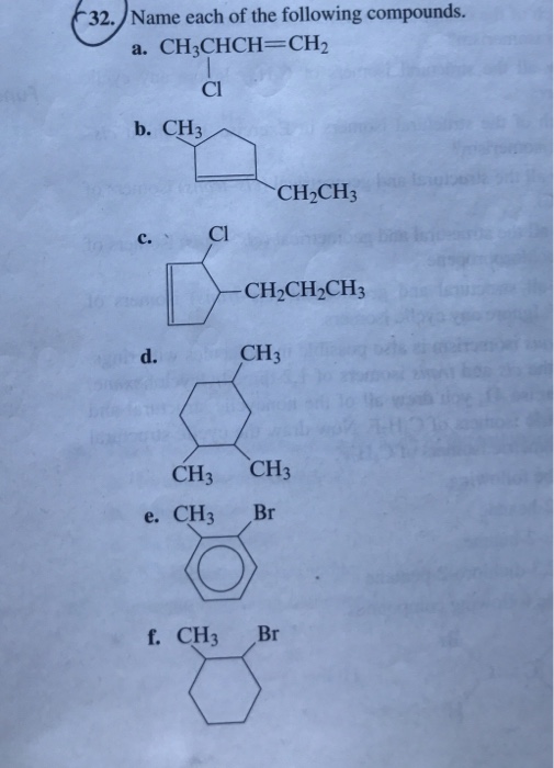 Solved Name each of the following compounds. a. CH3CHCH CH2 | Chegg.com