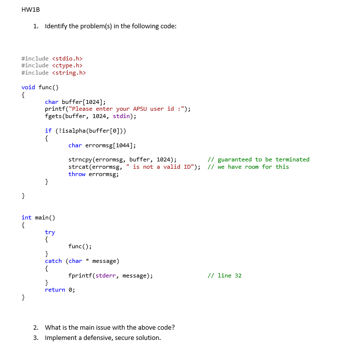 Solved I need to know why this code has a flaw and what that | Chegg.com