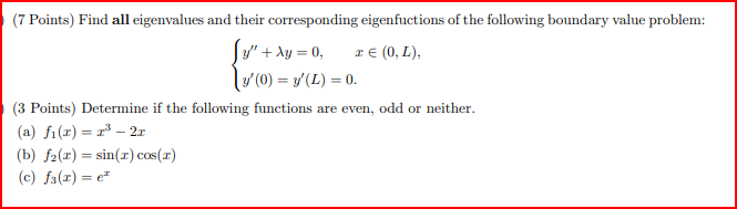 Solved (7 Points) Find all eigenvalues and their | Chegg.com