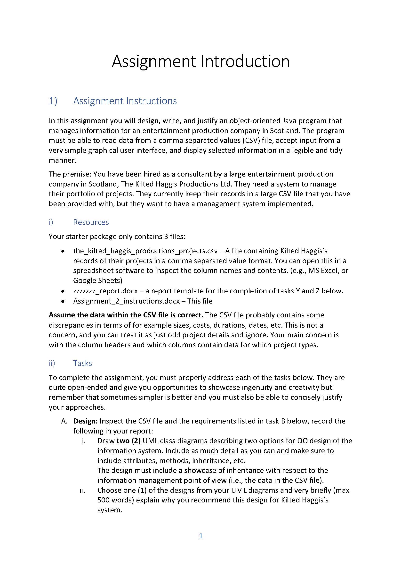 Solved Assignment Introduction 1) Assignment Instructions In | Chegg.com