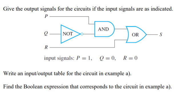 Solved Give the output signals for the circuits if the input | Chegg.com