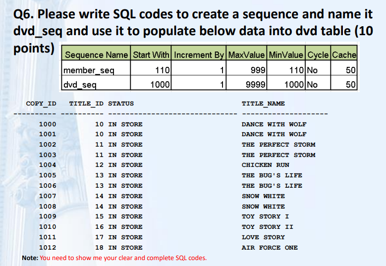 CREATE SEQUENCE