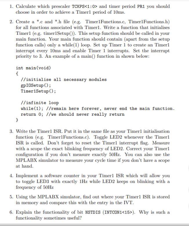1. Calculate which prescaler TCKPS and timer