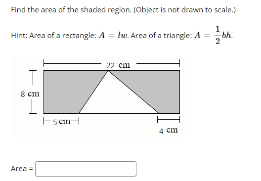 area of shaded region