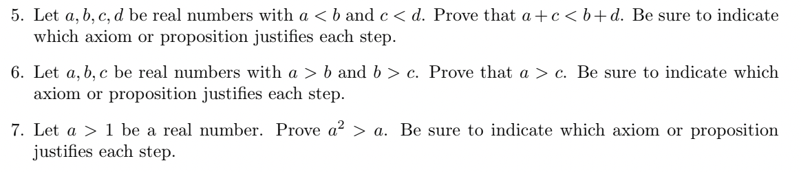 Solved 5. Let A,b,c,d Be Real Numbers With A B And B>c. | Chegg.com