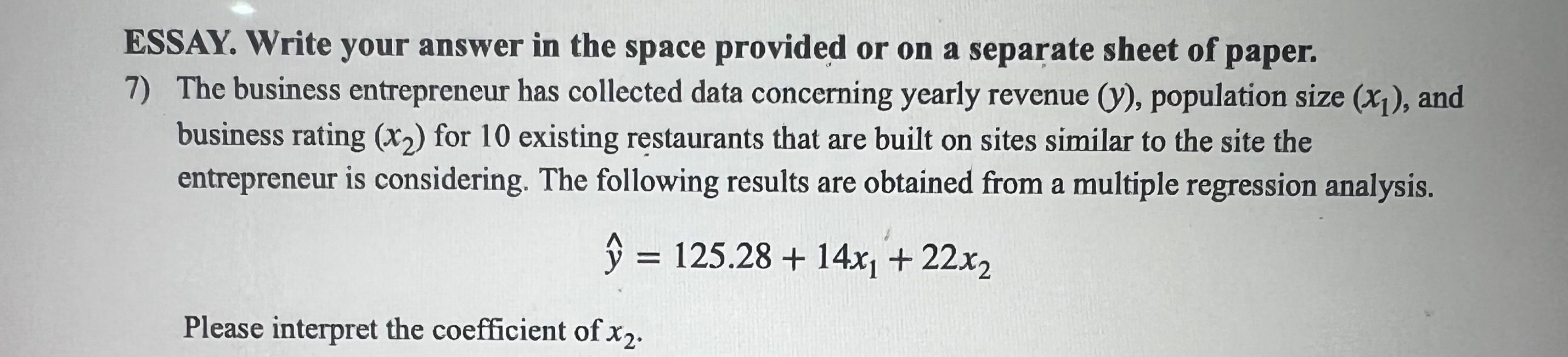Solved SSAY. Write your answer in the space provided or on a | Chegg.com