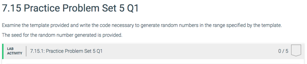7.15 Practice Problem Set 5 Q1 Examine the template | Chegg.com