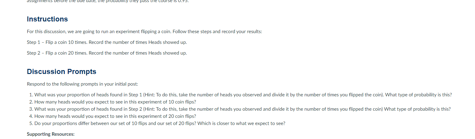 Solved Instructions For this discussion, we are going to run | Chegg.com