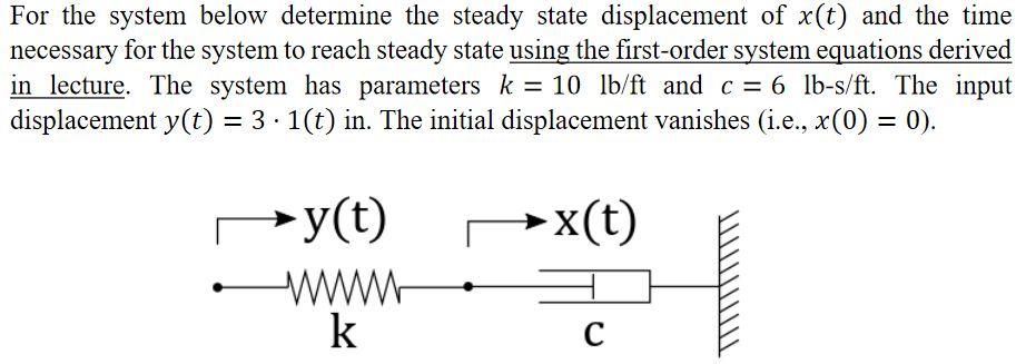 Solved For the system below determine the steady state | Chegg.com