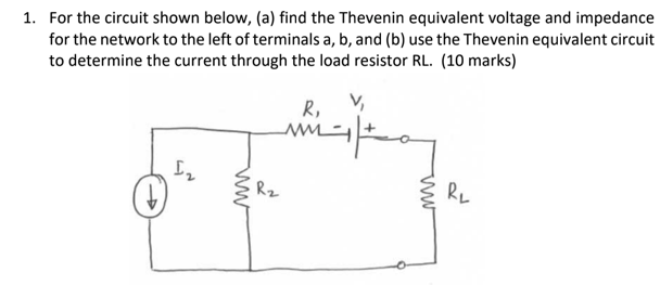 Solved 1. For the circuit shown below, (a) find the Thevenin | Chegg.com