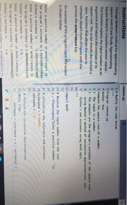 Solved Instructions py Package Newton's method for | Chegg.com
