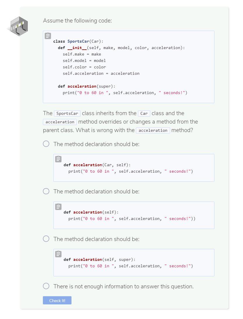 Solved Assume The Following Code: Class ExampleClass: Def | Chegg.com