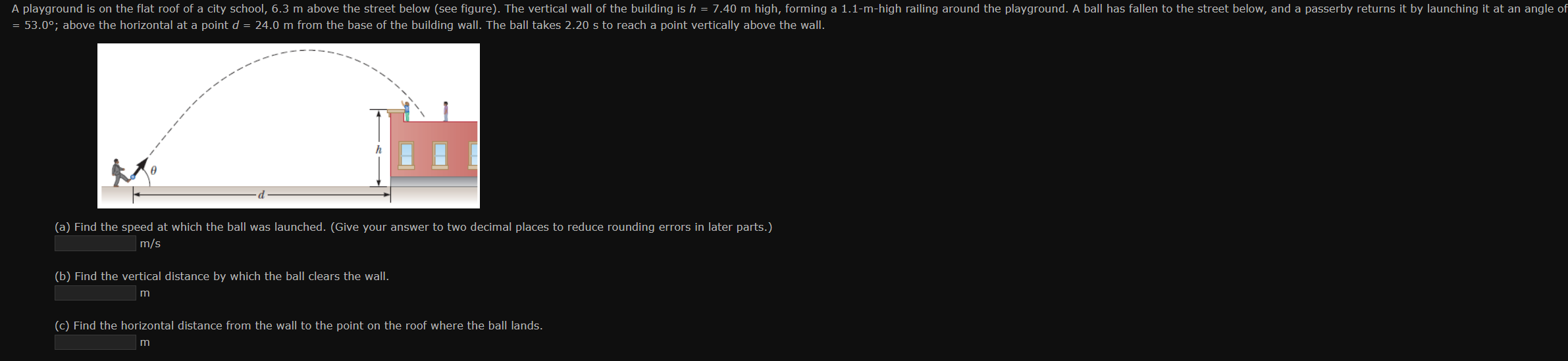 Solved (a) Find The Speed At Which The Ball Was Launched. | Chegg.com