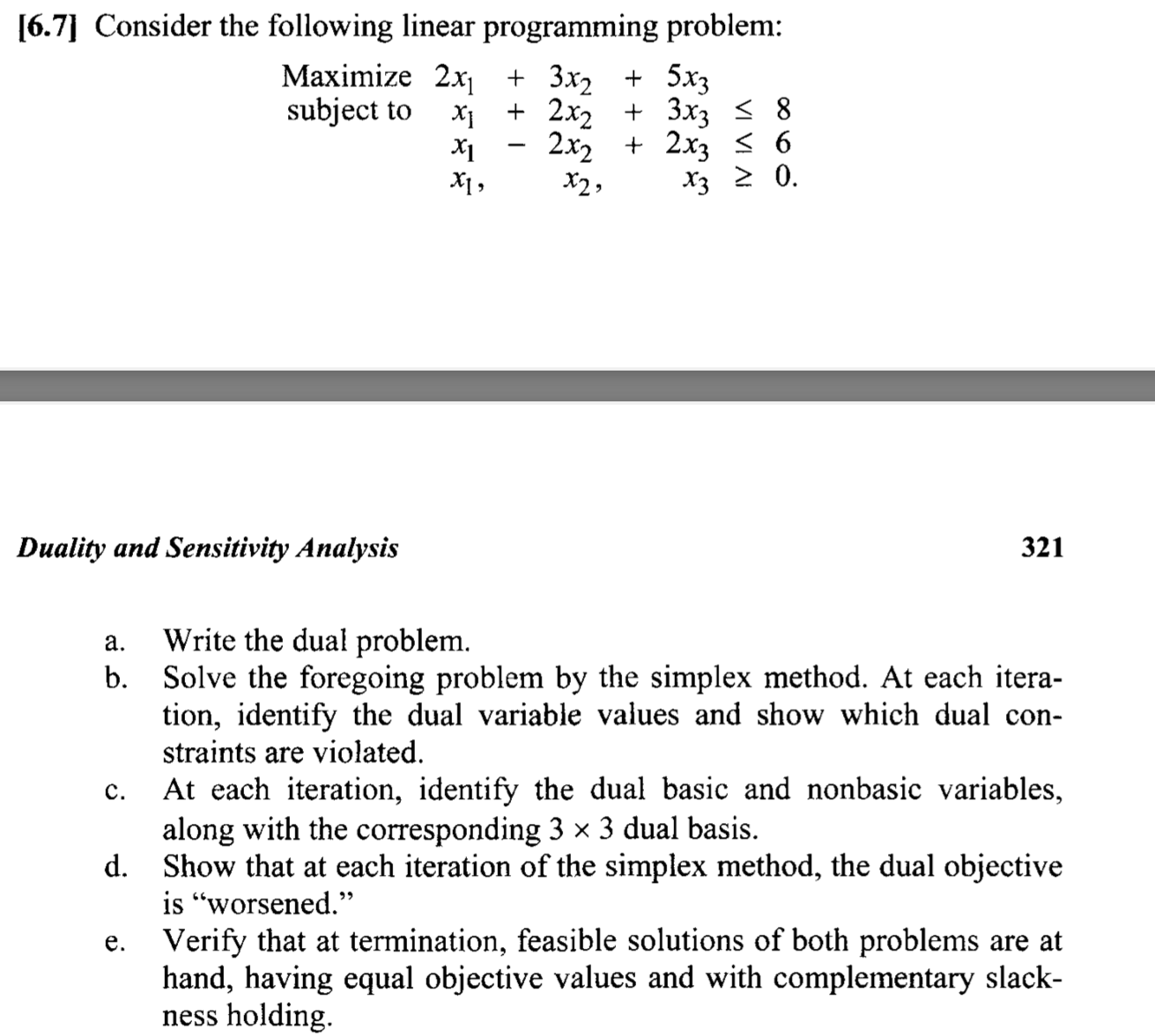 Solved [6.7] Consider the following linear programming | Chegg.com