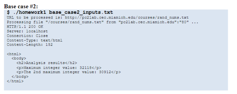 .. Base case #1: $ ./homeworki base_casel_inputs.txt | Chegg.com