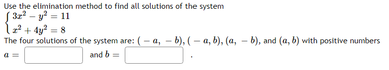 Solved Use The Elimination Method To Find All Solutions Of | Chegg.com