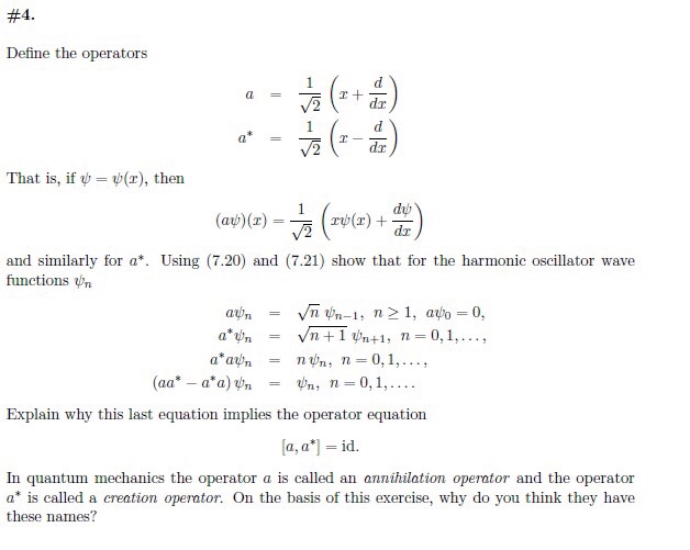 Solved define the operators a 1 squareroot 2 x d dx chegg