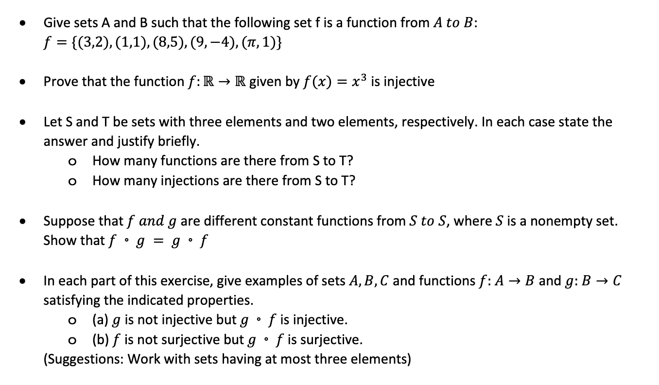 Solved Give Sets A And B Such That The Following Set F Is