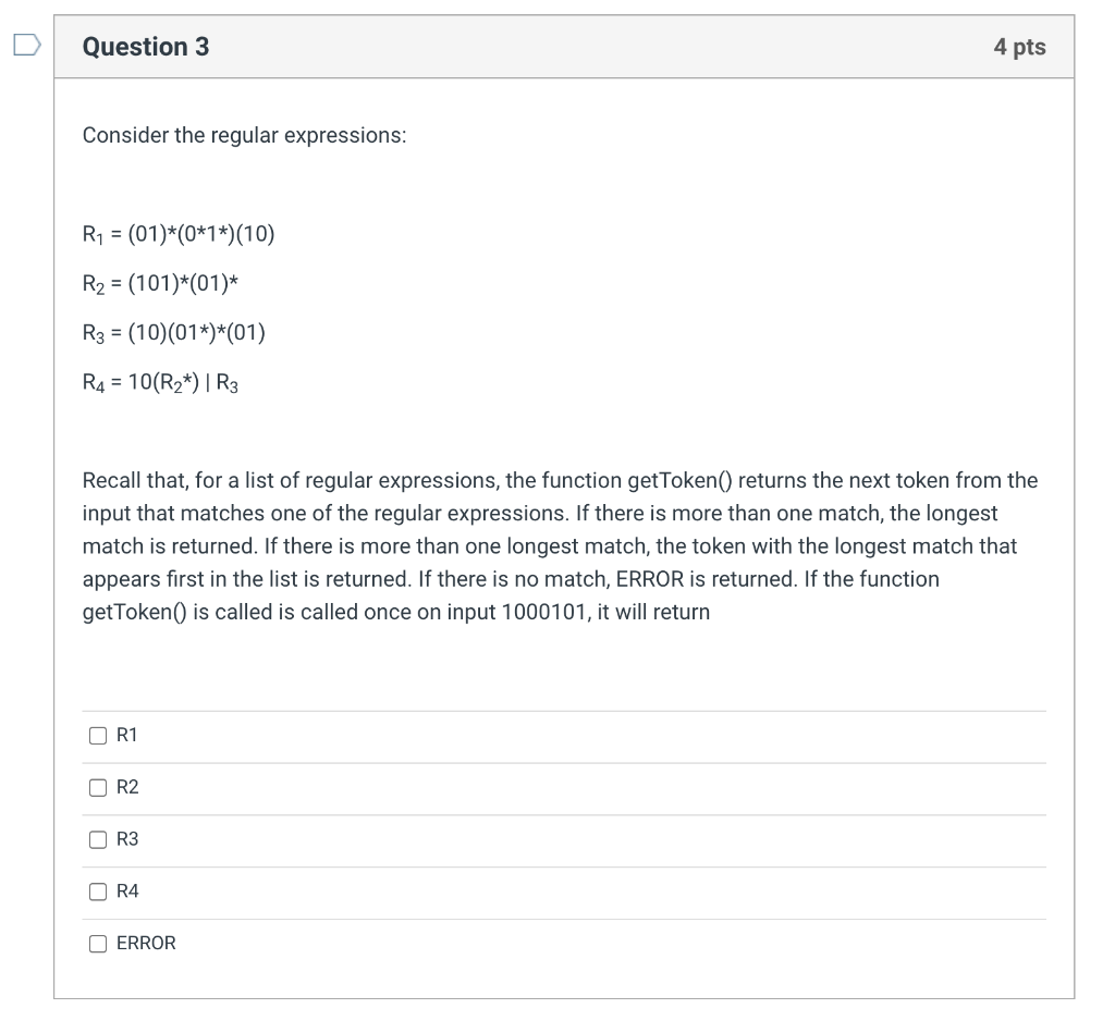 Solved Consider The Regular Expressions: | Chegg.com