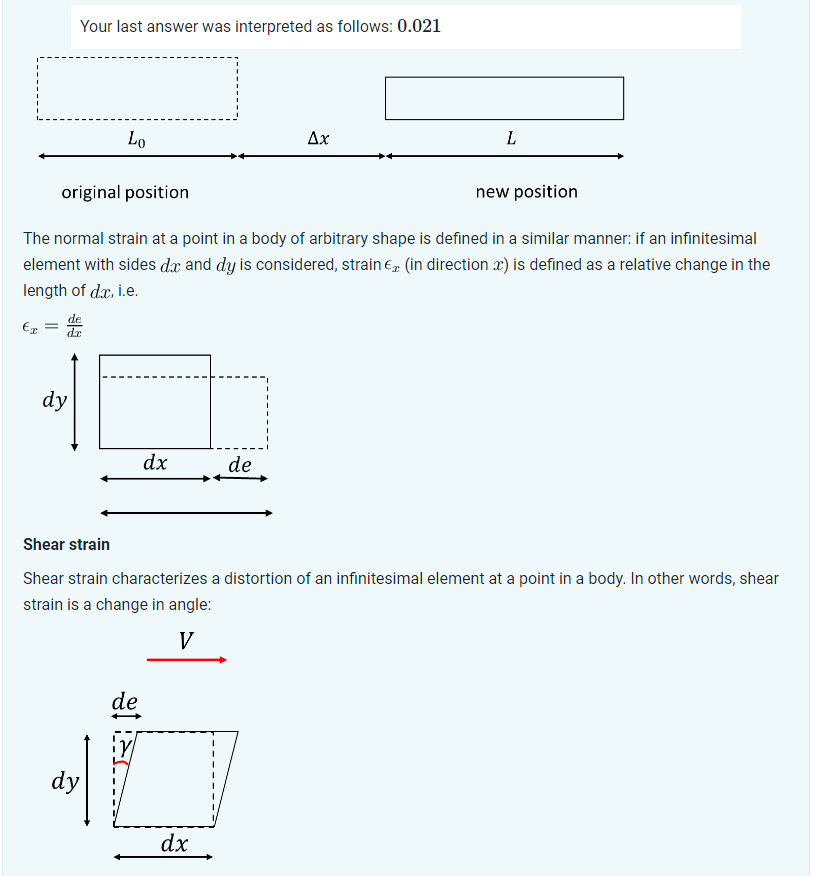 Solved Strain In order to describe the deformation of a body | Chegg.com