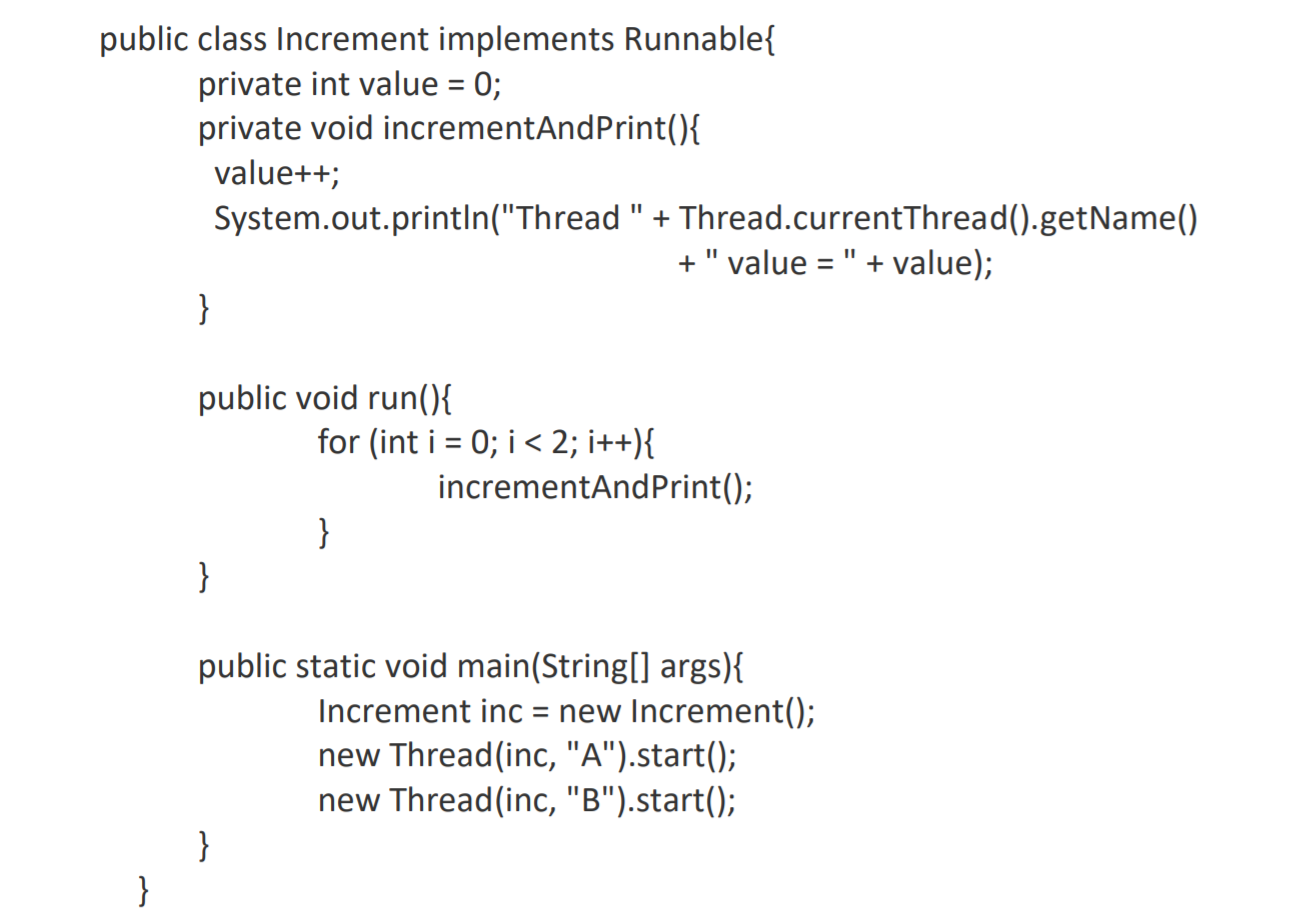Solved public class Increment implements Runnable{ private | Chegg.com