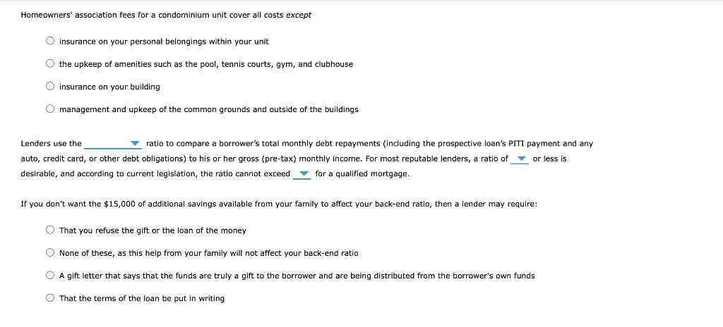 Solved Homeowners' association fees for a condominium unit | Chegg.com
