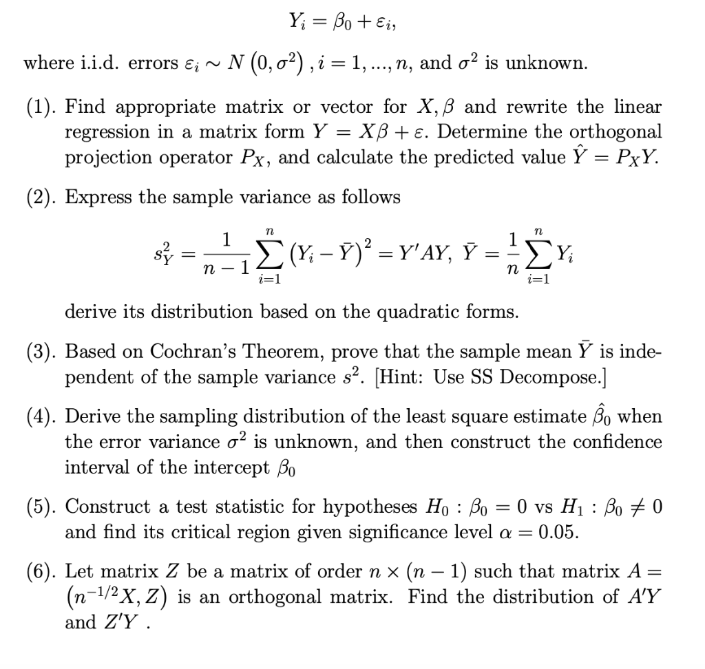 Solved Y Bo Eis Where I I D Errors Ei N 0 02 I Chegg Com