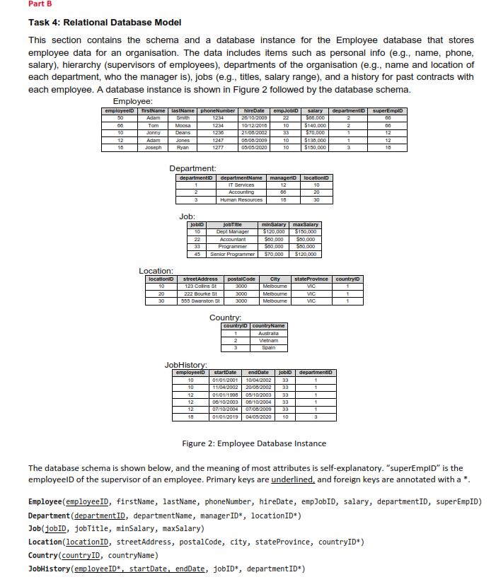 Solved Task 4: Relational Database Model This Section | Chegg.com