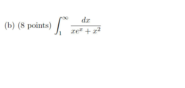 Solved ∫1∞xex+x2dx | Chegg.com