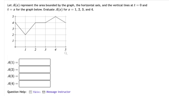 Solved Let A(x) represent the area bounded by the graph, the | Chegg.com