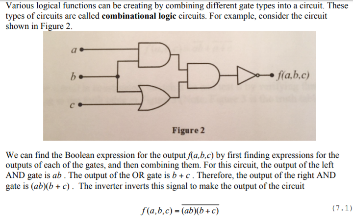 Solved Various logical functions can be creating by | Chegg.com