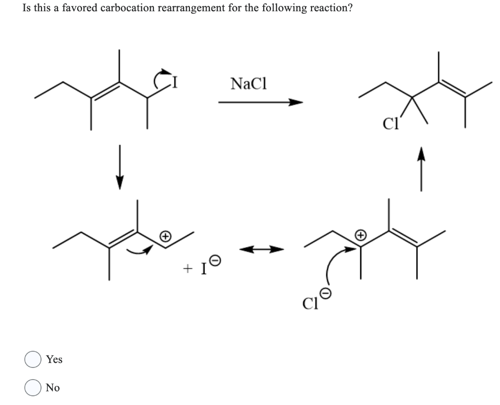 Solved Is this a favored carbocation rearrangement for the | Chegg.com