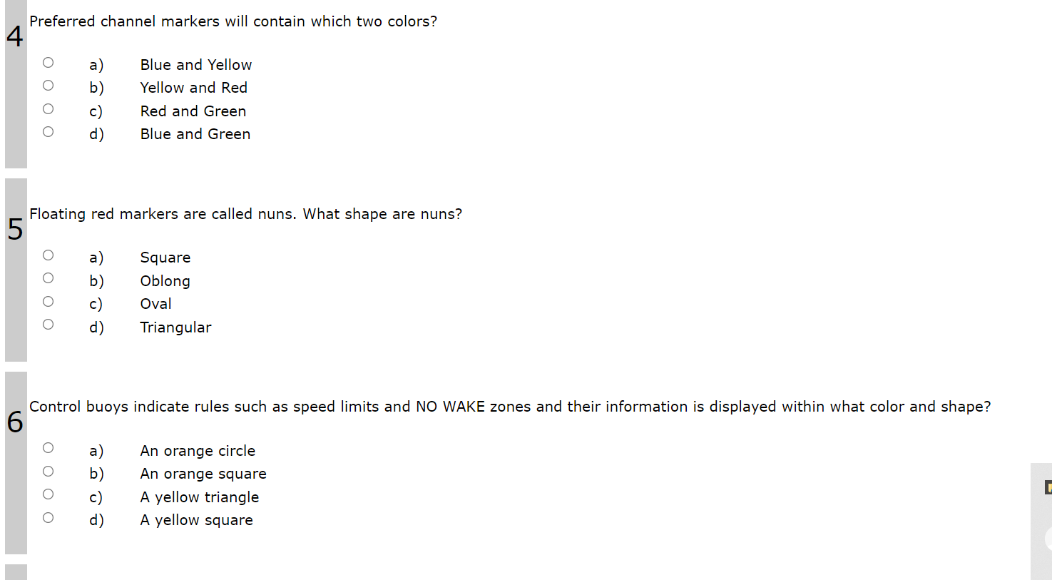 Solved Preferred channel markers will contain which two